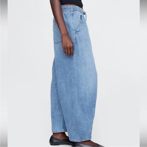 Gap Women’s Denim Pull-On Barrel Jeans XL - Picture 3 of 13